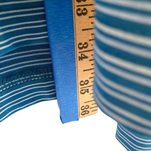 Dunning Golf Polo Shirt Blue / White Striped Men’s Size XL Logo - Picture 6 of 12
